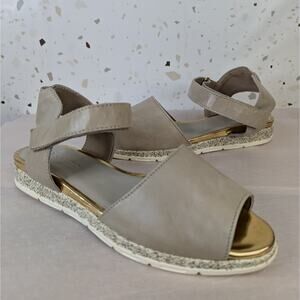 SAYDO DANCE OFF BREZZA Lightweight Tan Leather Open Toe Sandals Shoes Size 5.5